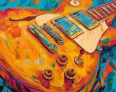 Leuchtend bunte Gitarre Diamond Painting