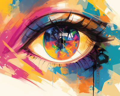 Leuchtend farbiges Auge Diamond Painting