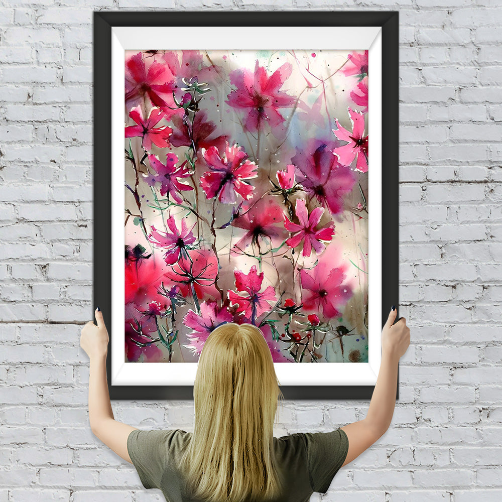 Leuchtend rote Blumen Diamond Painting