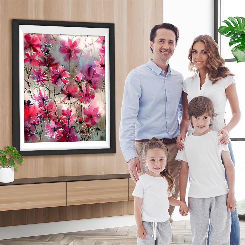 Leuchtend rote Blumen Diamond Painting