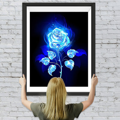 Leuchtende blaue Rose Diamond Painting