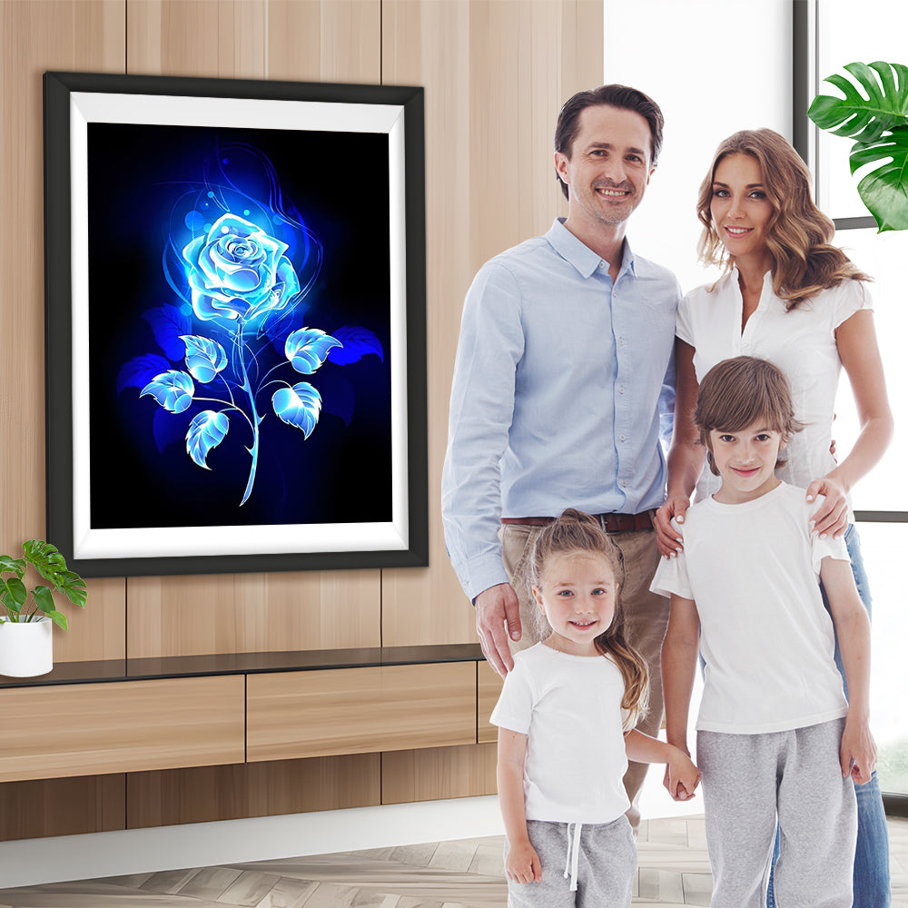 Leuchtende blaue Rose Diamond Painting