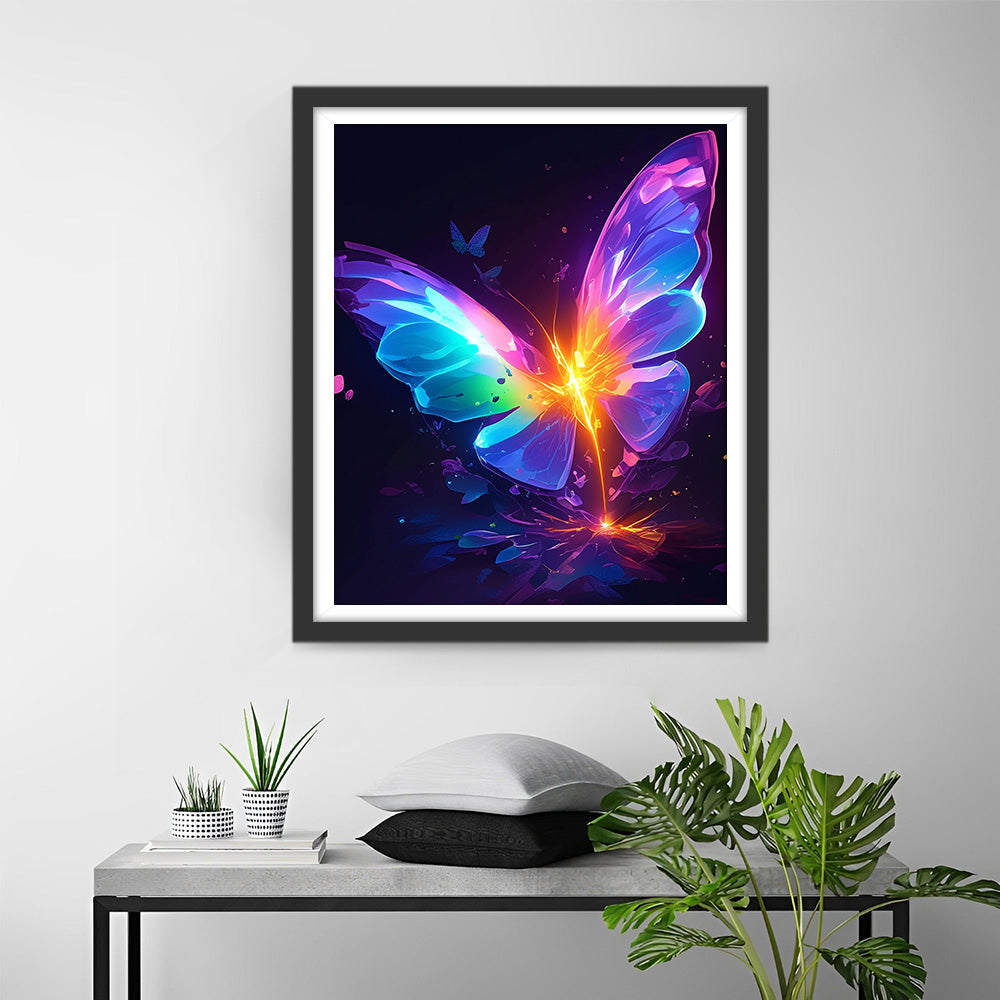 Leuchtender Schmetterling in der Dunkelheit Diamond Painting