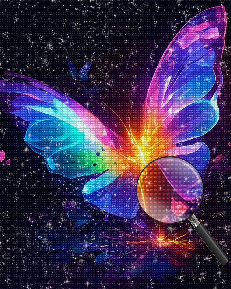 Leuchtender Schmetterling in der Dunkelheit Diamond Painting