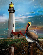 Leuchtturm und Pelikan Diamond Painting