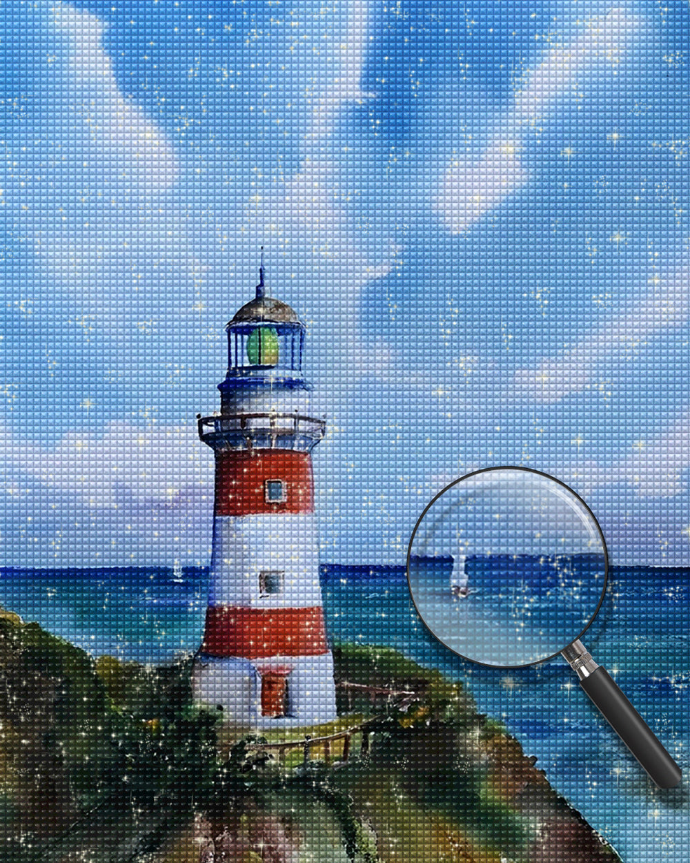 Leuchtturm unter dem blauen Himmel Diamond Painting