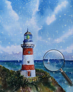 Leuchtturm unter dem blauen Himmel Diamond Painting