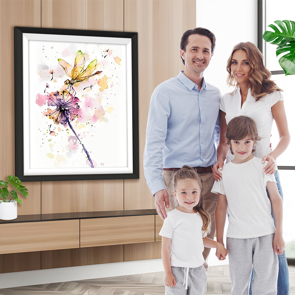 Libelle auf einer Pusteblume Diamond Painting