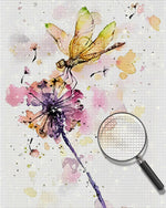 Libelle auf einer Pusteblume Diamond Painting