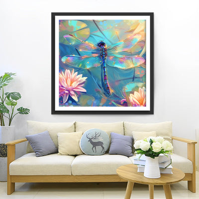 Libelle und Lotus Diamond Painting