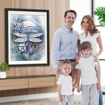 Libelle und weiße Blumen Diamond Painting