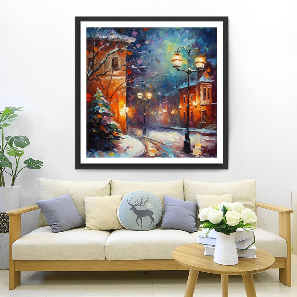 Lichterketten am Heiligabend Diamond Painting
