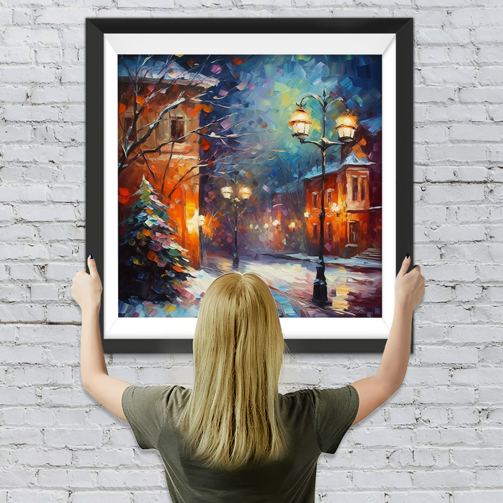 Lichterketten am Heiligabend Diamond Painting