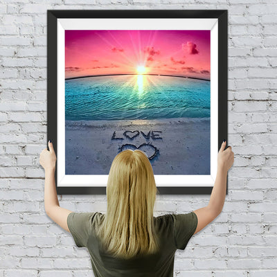 Liebe Meer Sonnenuntergang Diamond Painting