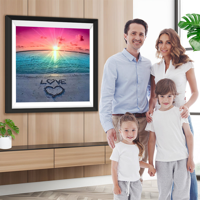 Liebe Meer Sonnenuntergang Diamond Painting