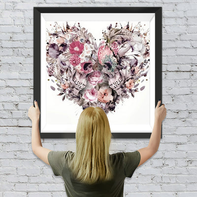 Liebe Totenkopf Blumen Diamond Painting