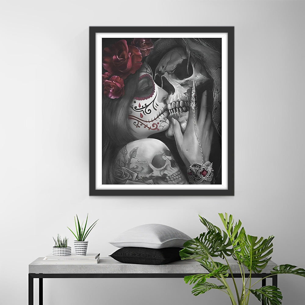 Liebe zwischen Skeletten Diamond Painting
