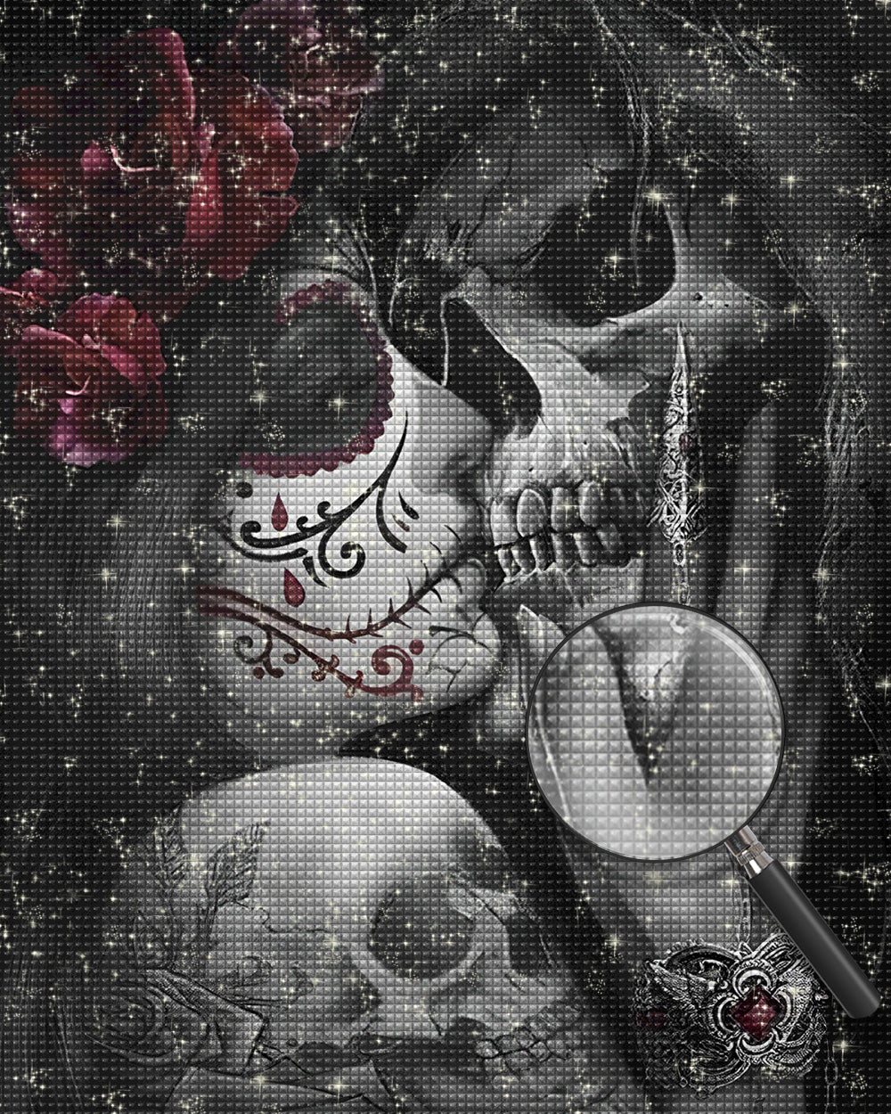 Liebe zwischen Skeletten Diamond Painting