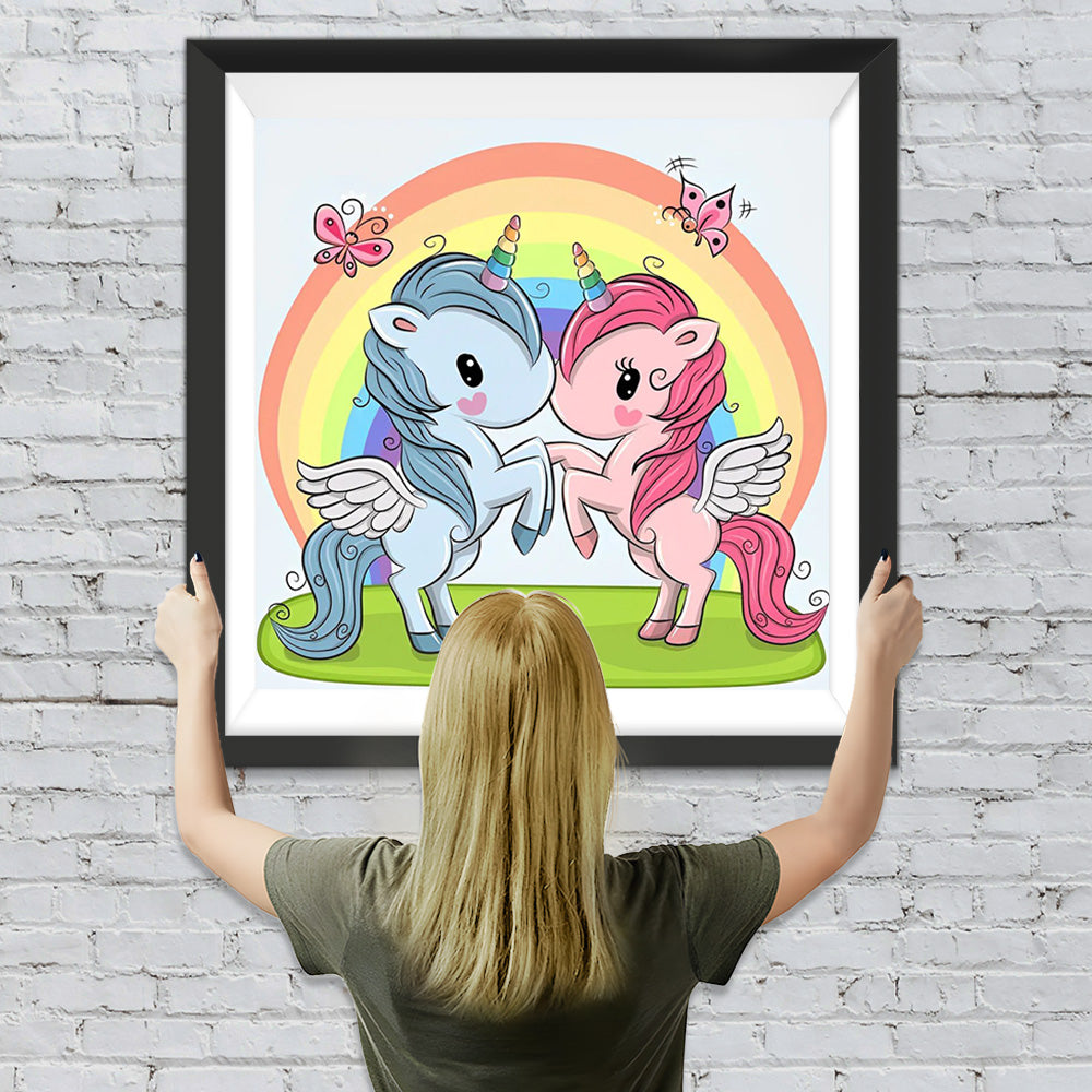 Liebespaar Einhörner Regenbogen Diamond Painting