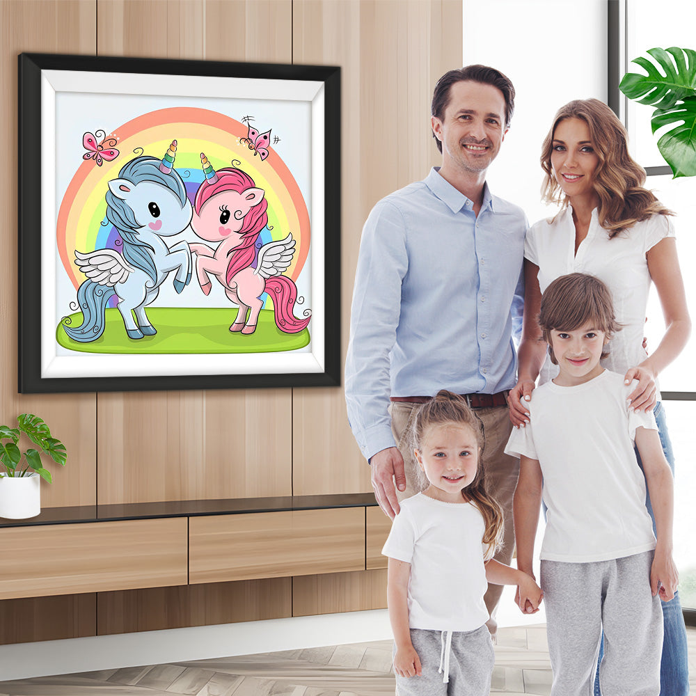 Liebespaar Einhörner Regenbogen Diamond Painting