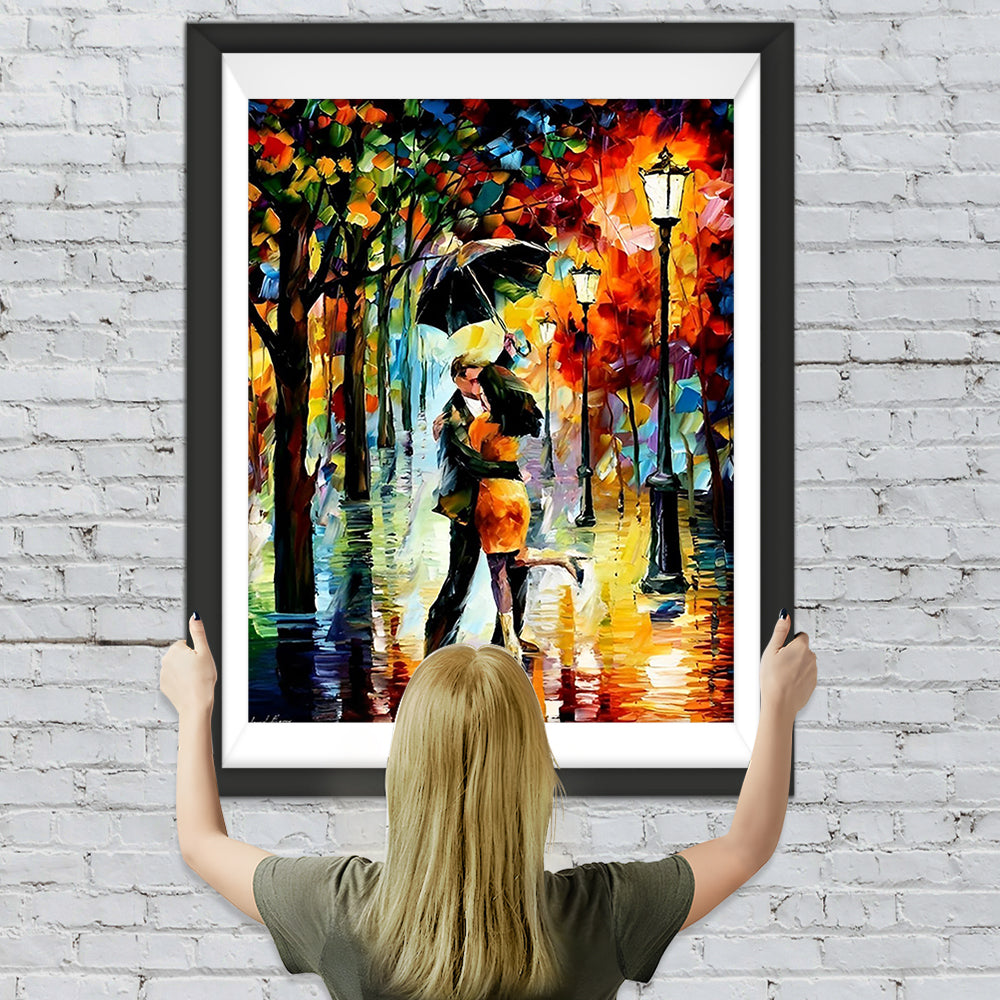 Liebespaar mit Regenschirm Diamond Painting