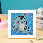 Lieblicher Narwal Mini-Kristallpünktchen Diamond Painting