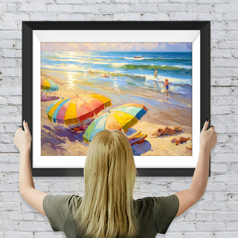 Liegestuhl für die Sonne am Meer Diamond Painting