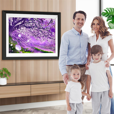 Lila Baum mit Kirschblüten Diamond Painting