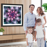 Lila Blumen Mandala Diamond Painting