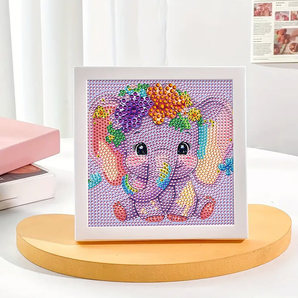 Lila Elefant Mini-Kristallpünktchen Diamond Painting