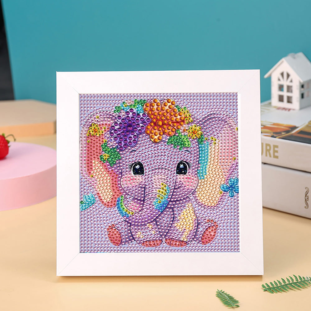 Lila Elefant Mini-Kristallpünktchen Diamond Painting