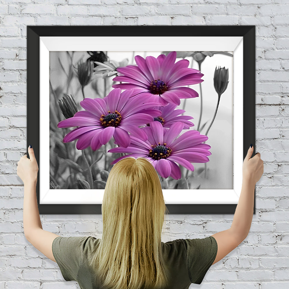 Lila Gänseblümchen Diamond Painting