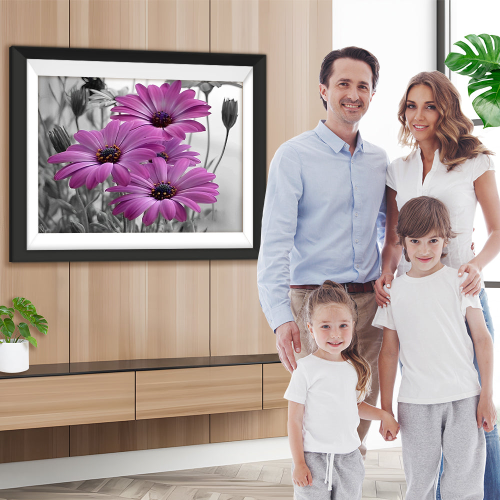 Lila Gänseblümchen Diamond Painting