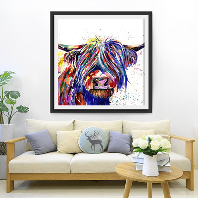 Lila Hochlandrinder Diamond Painting
