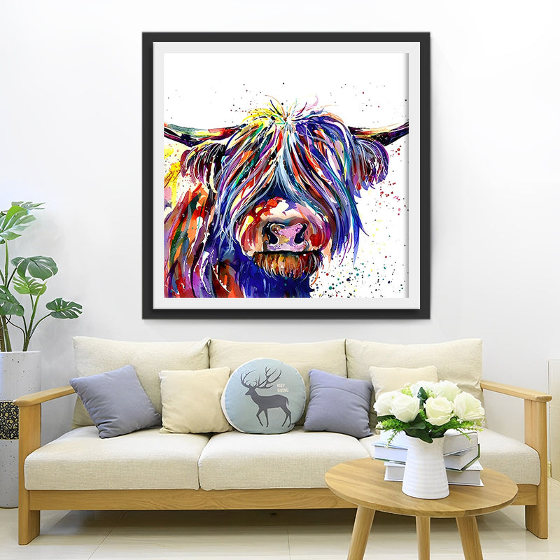 Lila Hochlandrinder Diamond Painting