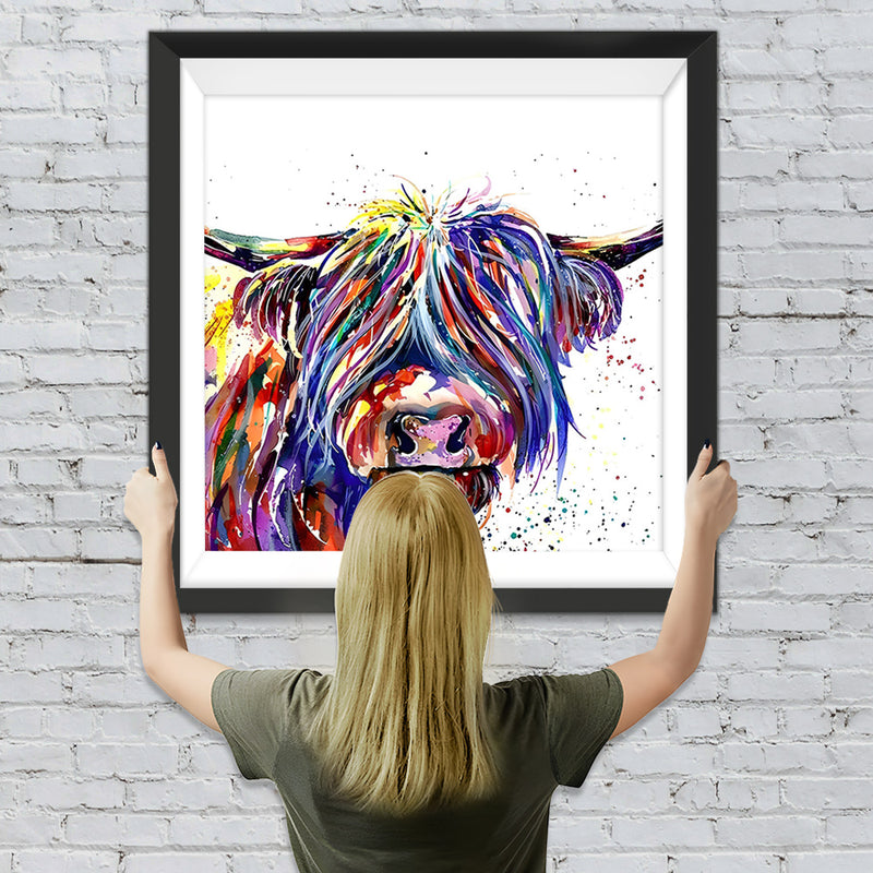 Lila Hochlandrinder Diamond Painting