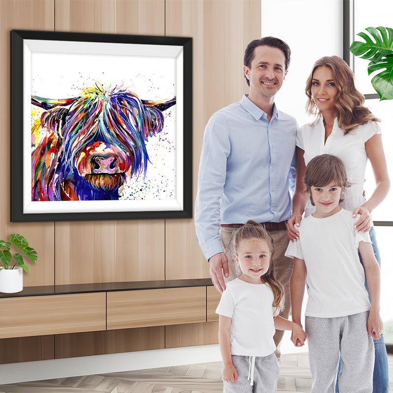 Lila Hochlandrinder Diamond Painting