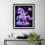 Lila leuchtendes Einhorn Diamond Painting