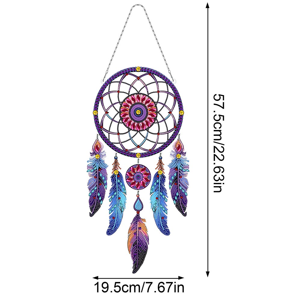 Lila Lotus Mandala Traumfänger 2D flache Hängedekoration Diamond Painting Sets