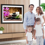 Lila Orchideen und Kieselsteine Diamond Painting