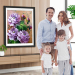 Lila Pfingstrosen und Knospen Diamond Painting