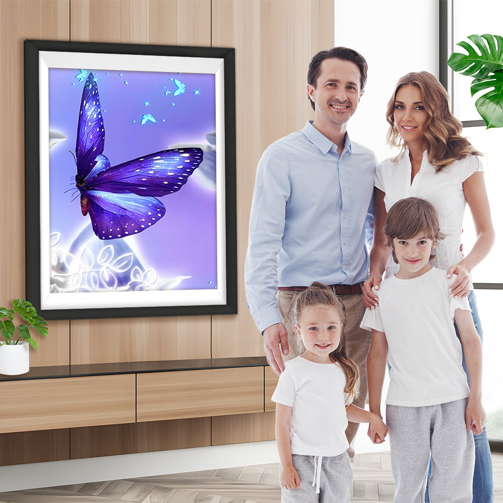 Lila Schmetterling Diamond Painting