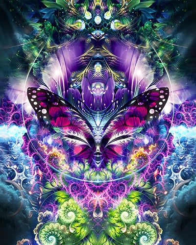 Lila Schmetterlingsmaske Diamond Painting