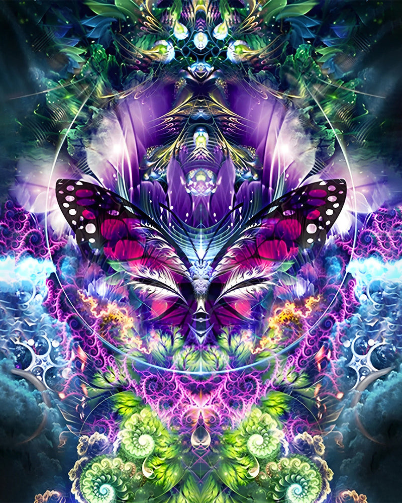 Lila Schmetterlingsmaske Diamond Painting
