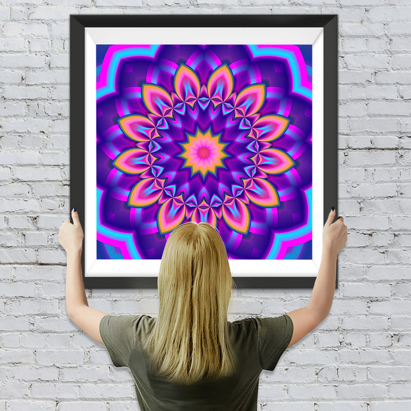 Lila Sonnenblume Mandala Diamond Painting