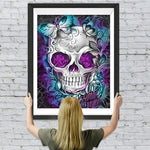 Lila Totenkopf Diamond Painting