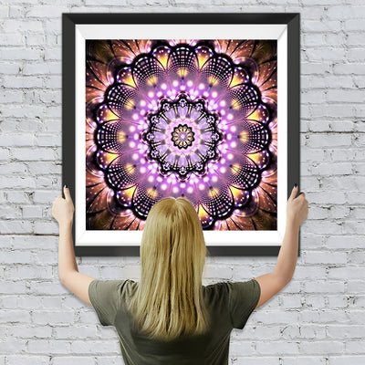 Lila und braune Mandala Diamond Painting