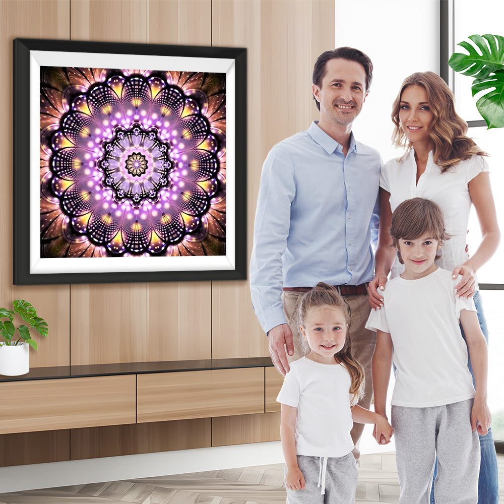 Lila und braune Mandala Diamond Painting