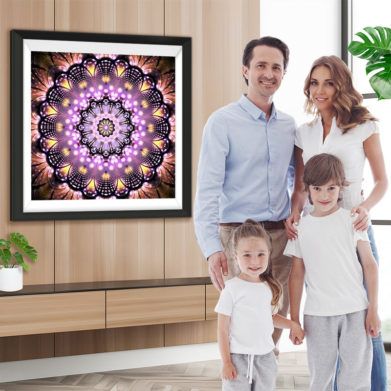 Lila und braune Mandala Diamond Painting