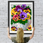 Lila und gelbes Stiefmütterchen Diamond Painting